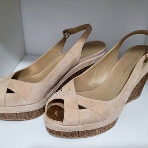 Stuart Weitzman Sued Wedge Sandals